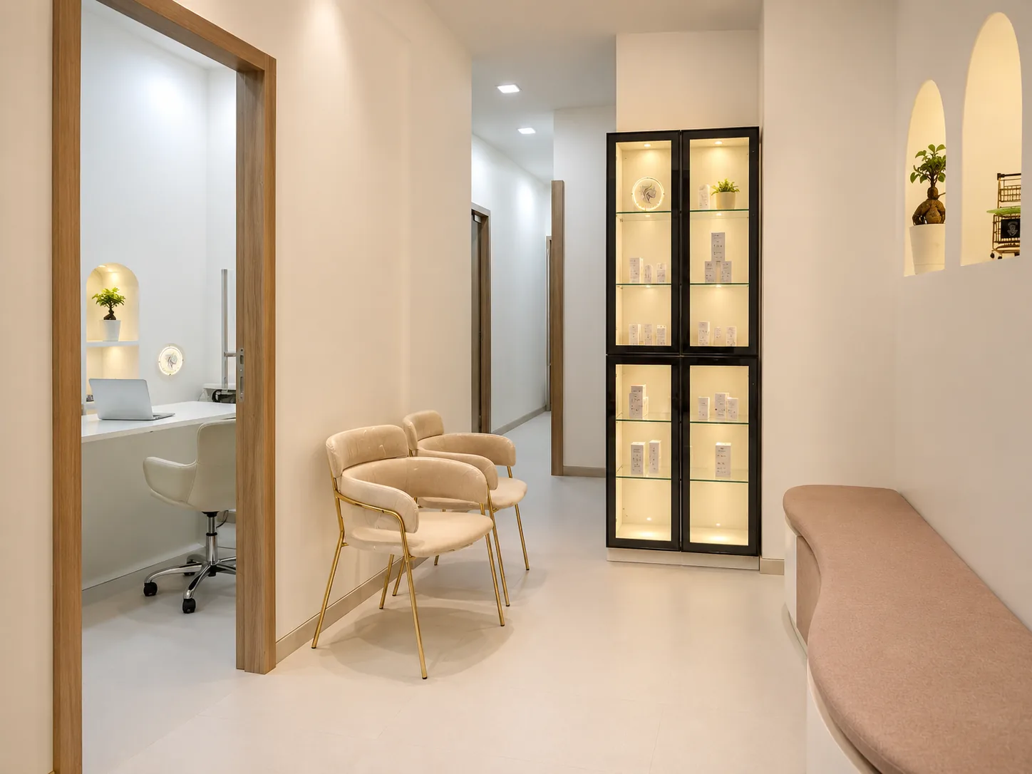 About AI Aesthetics — AI Aesthetics reception and waiting area, C-Scheme, Jaipur